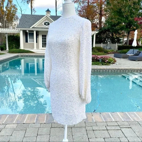 NWT BHLDN Goldie Dress Mini White Long Sleeve - Picture 10 of 11